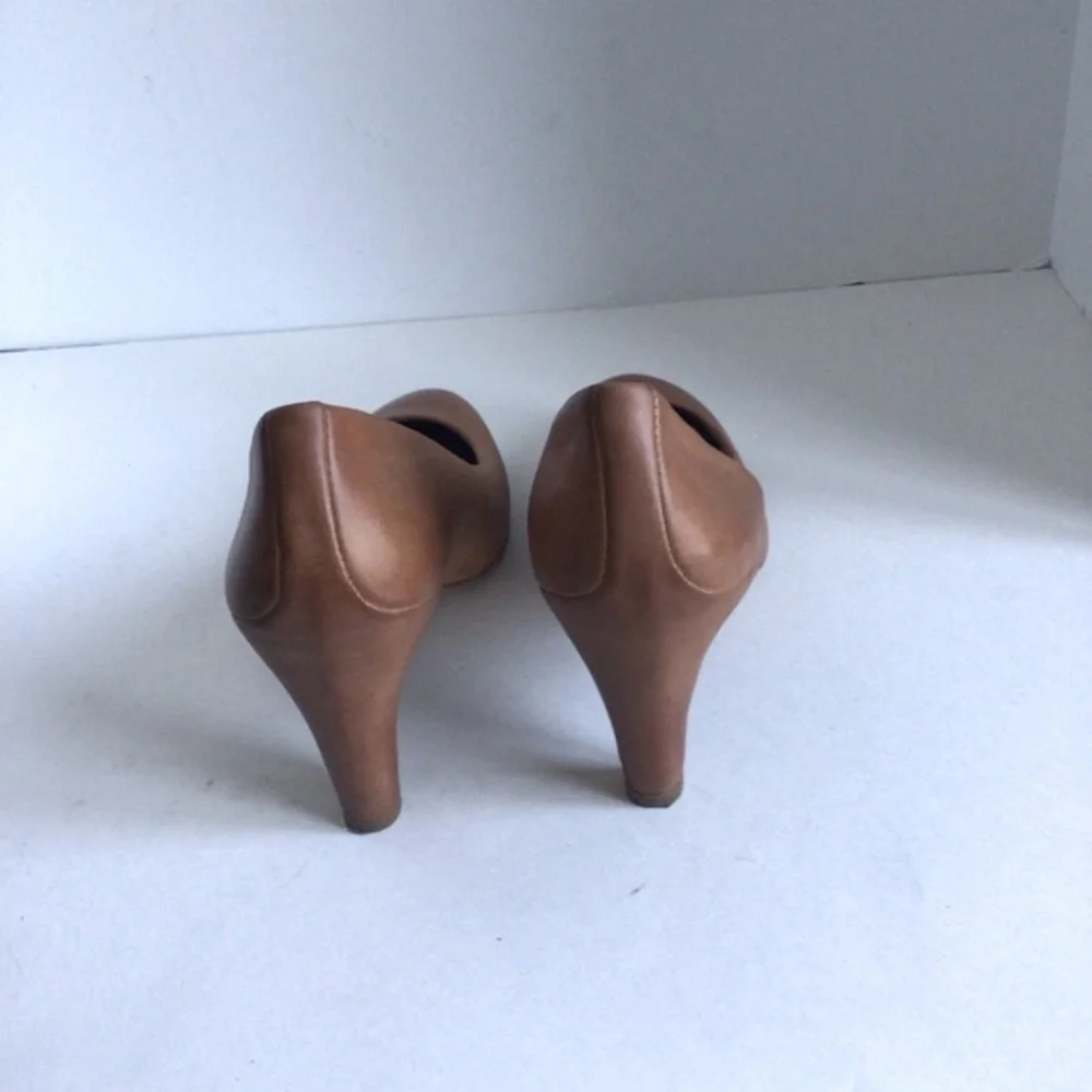 Ecco Leather Pump Round Toe High Heel Light Brown.EU 40/US 9/9.5 - Picture 6 of 13